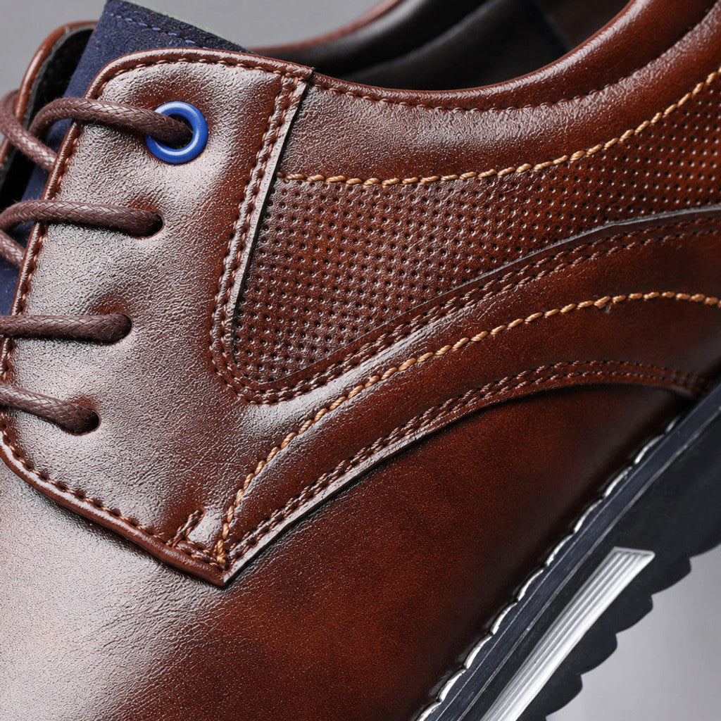 Hensley | Oxford Shoes Brogue Leather Lace-Up