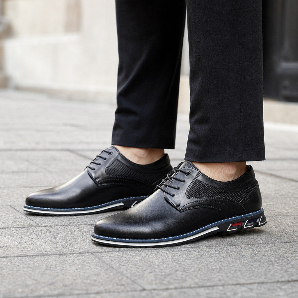 Hensley | Oxford Shoes Brogue Leather Lace-Up