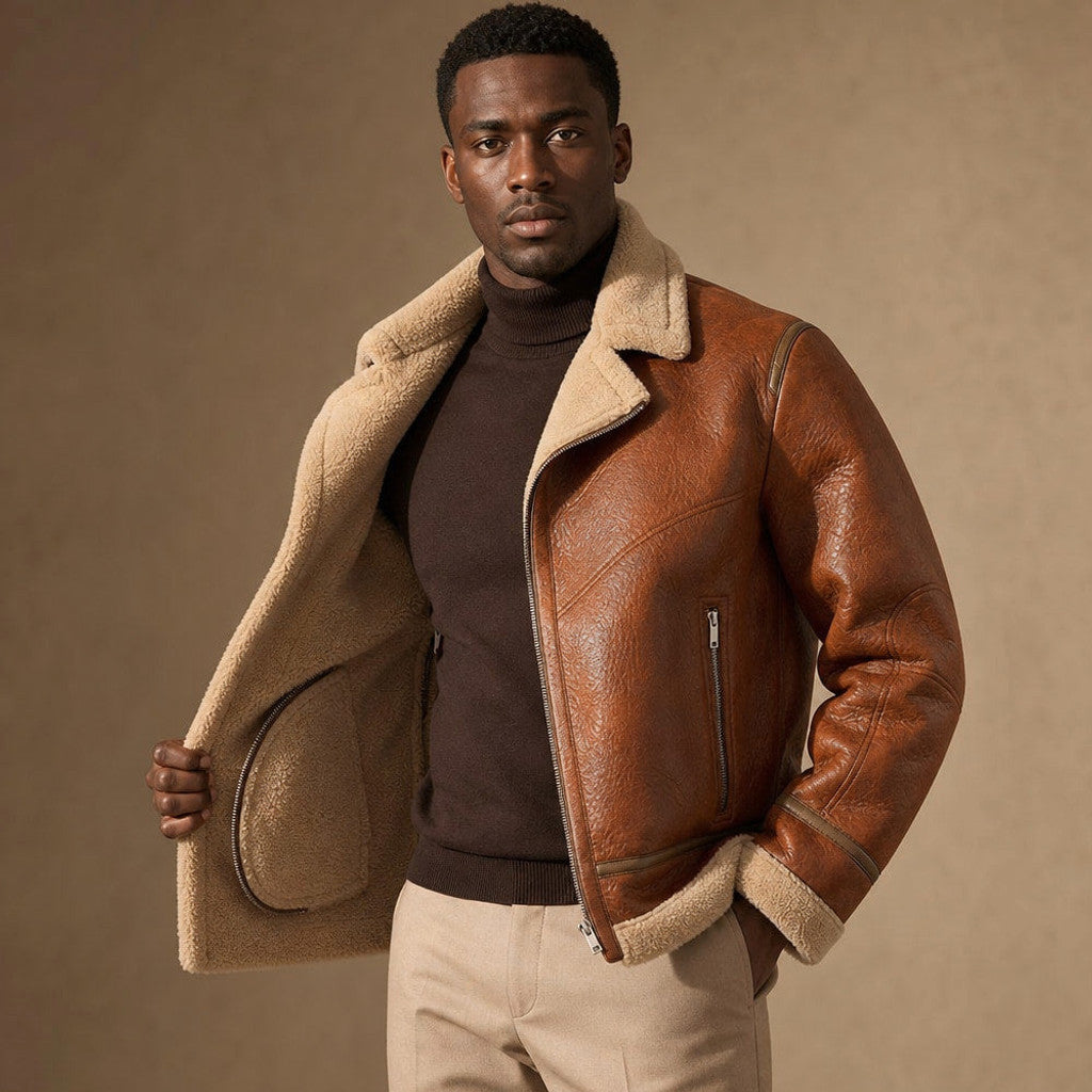 Heston | Aviator Jacket Sherpa Lined – Product Photo