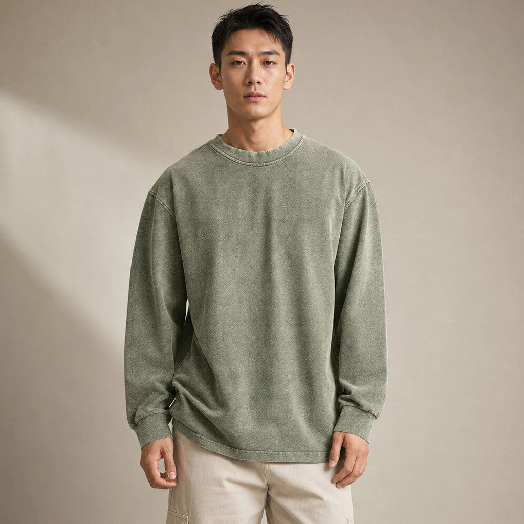 Hewitt | Long Sleeve T Shirt Crew Neck Relaxed Fit