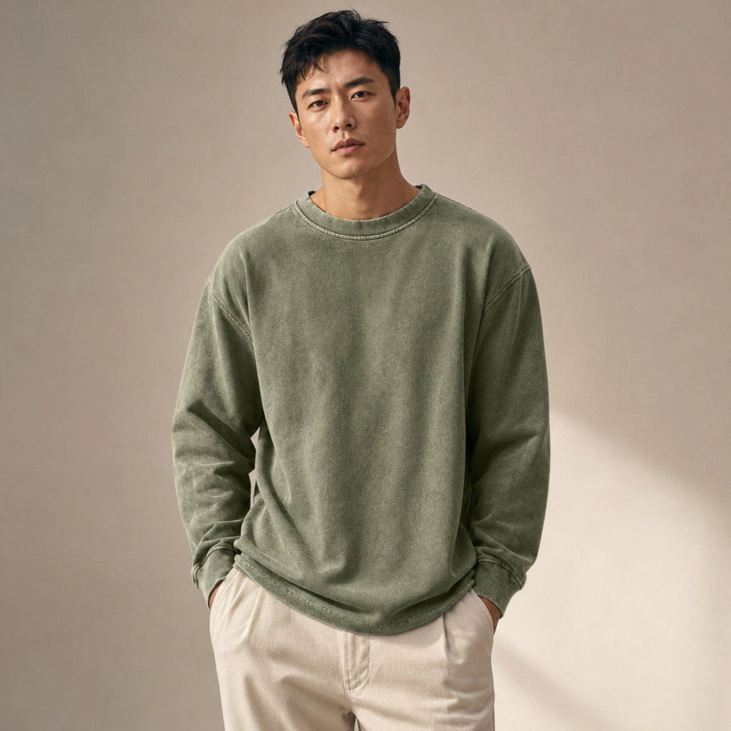 Hewitt | Long Sleeve T Shirt Crew Neck Relaxed Fit