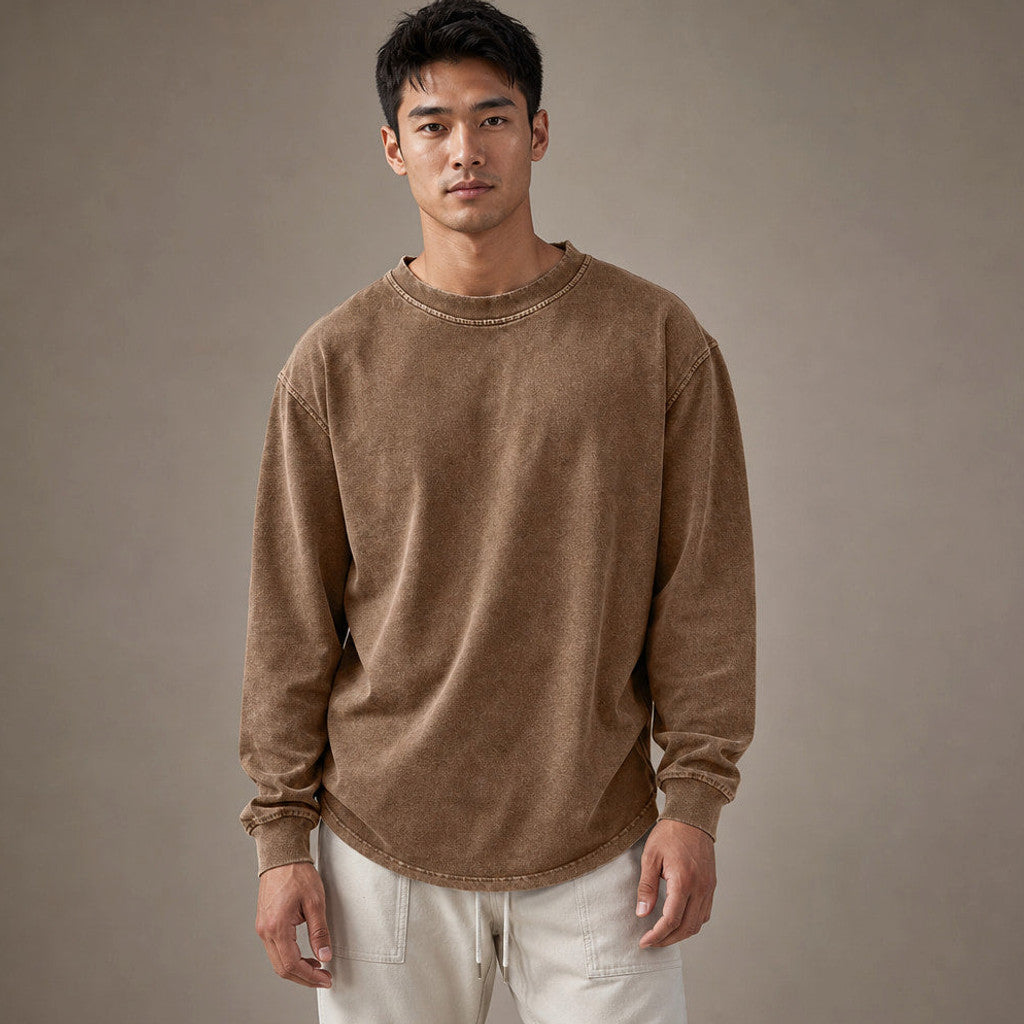Hewitt | Long Sleeve T Shirt Crew Neck Relaxed Fit