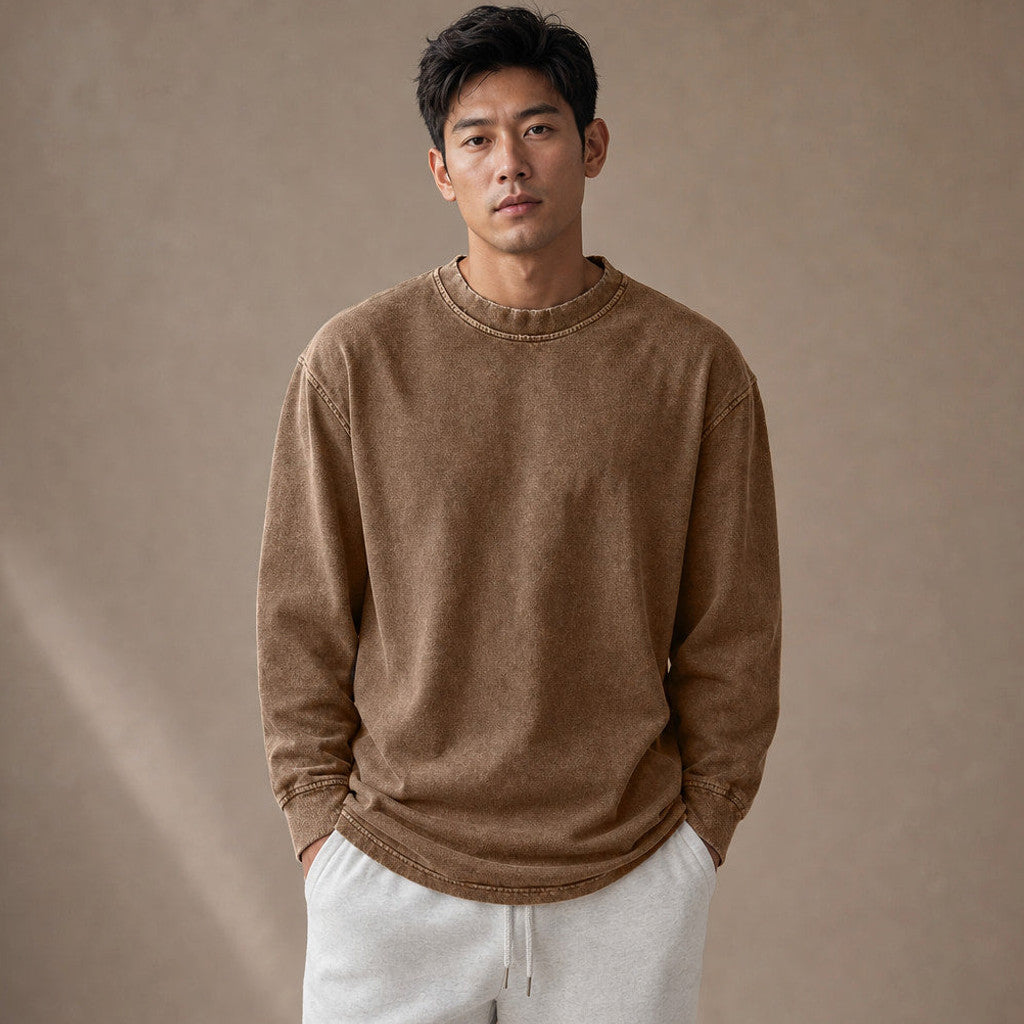 Hewitt | Long Sleeve T Shirt Crew Neck Relaxed Fit