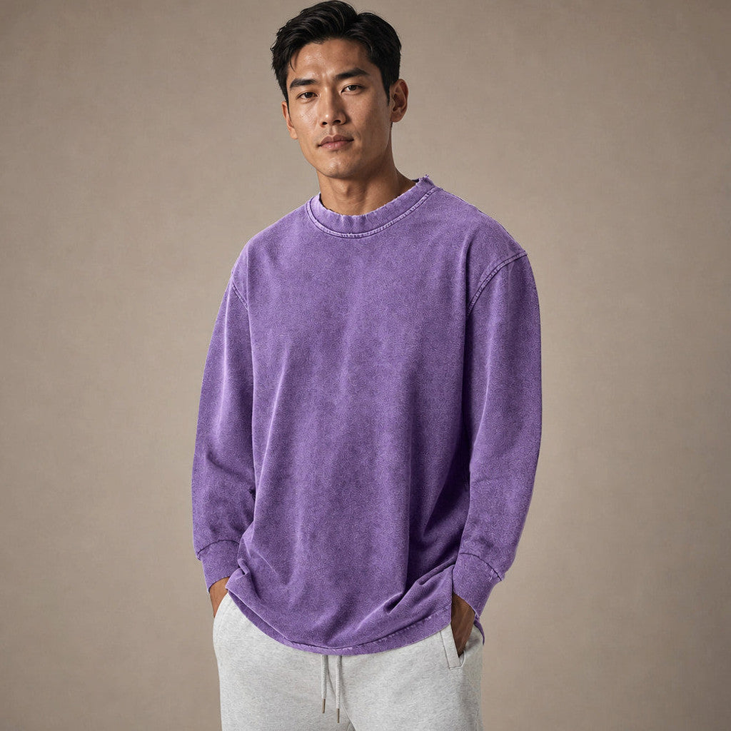 Hewitt | Long Sleeve T Shirt Crew Neck Relaxed Fit