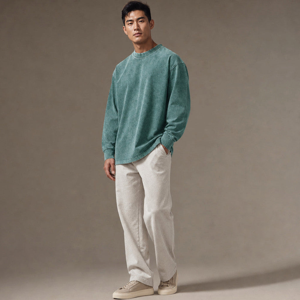Hewitt | Long Sleeve T Shirt Crew Neck Relaxed Fit