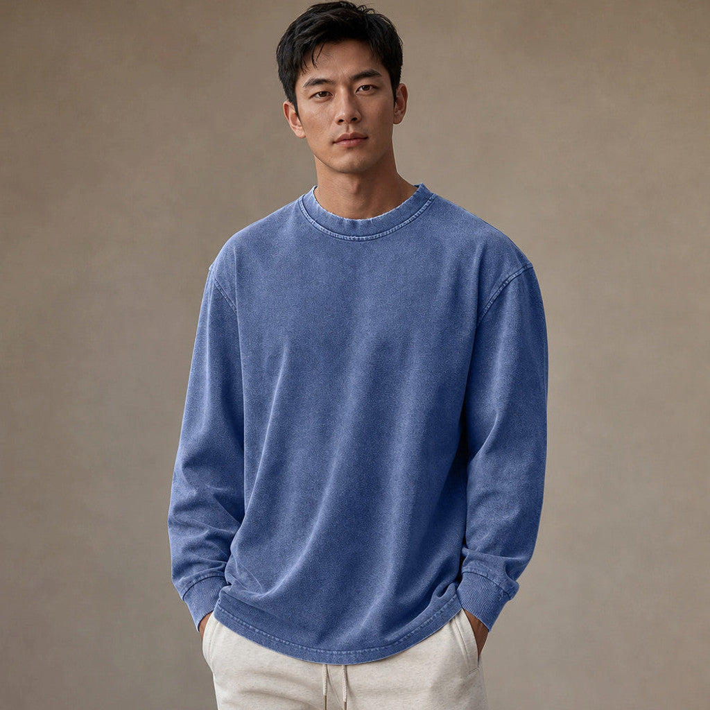 Hewitt | Long Sleeve T Shirt Crew Neck Relaxed Fit