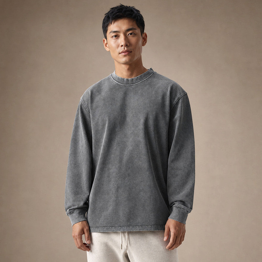 Hewitt | Long Sleeve T Shirt Crew Neck Relaxed Fit