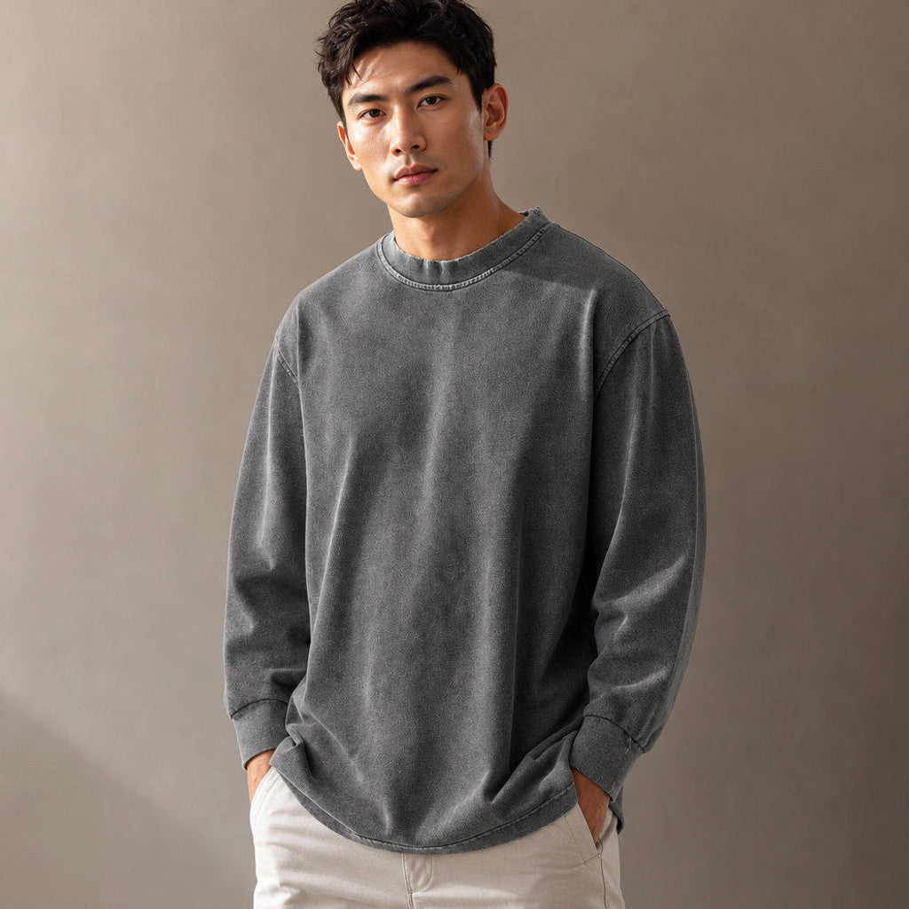 Hewitt | Long Sleeve T Shirt Crew Neck Relaxed Fit