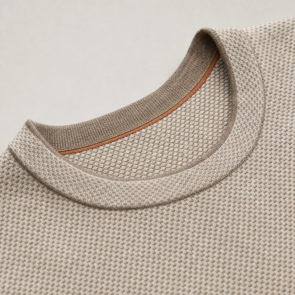 Holden | Wool Crewneck Sweater Birdseye Knit – Product Photo