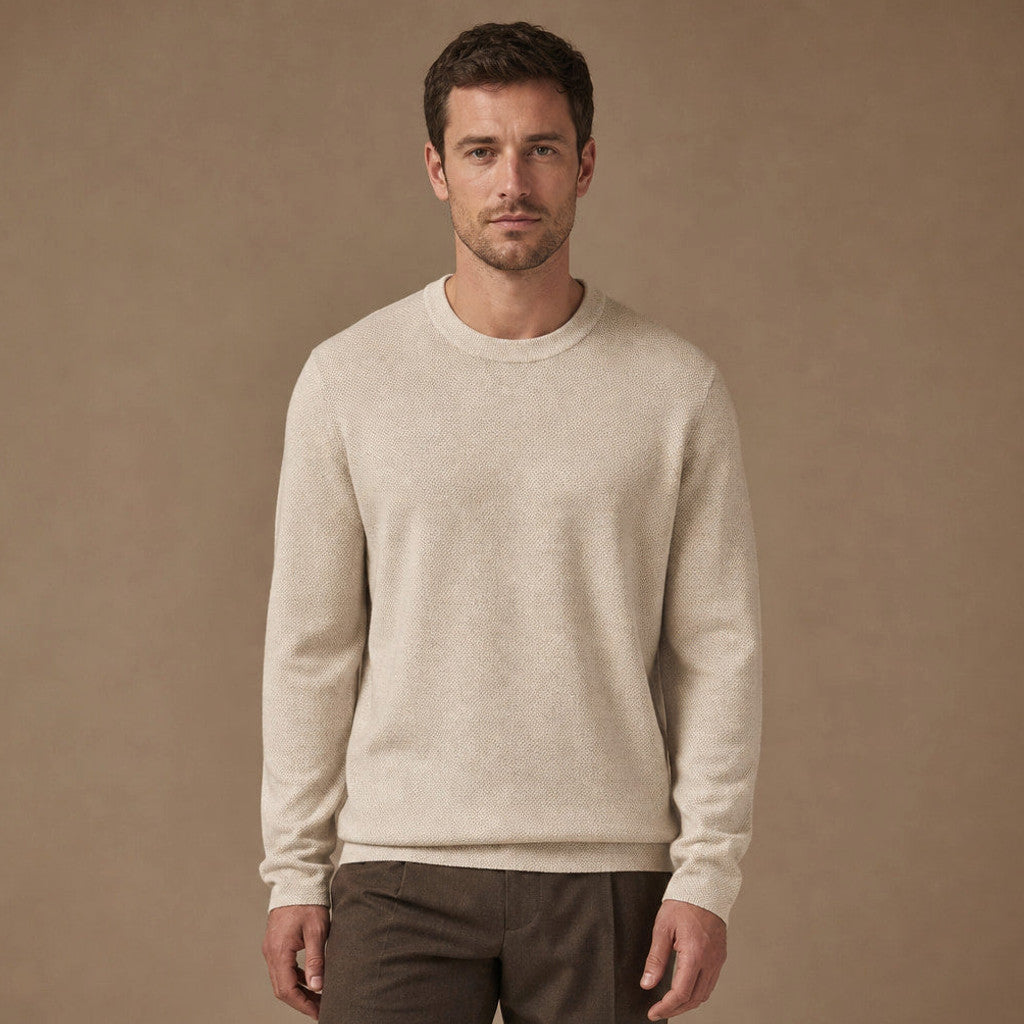 Holden | Wool Crewneck Sweater Birdseye Knit – Product Photo