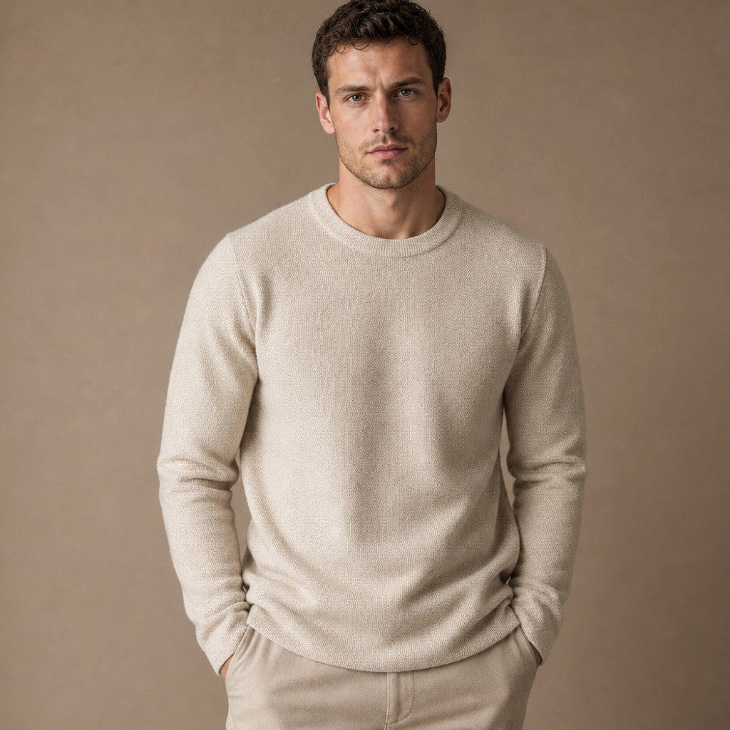 Holden | Wool Crewneck Sweater Birdseye Knit – Product Photo