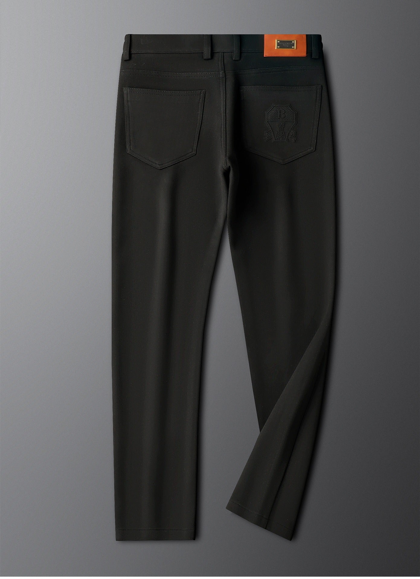 Halvex | Trouser Herringbone Tailored Tonal Crest Embroidery