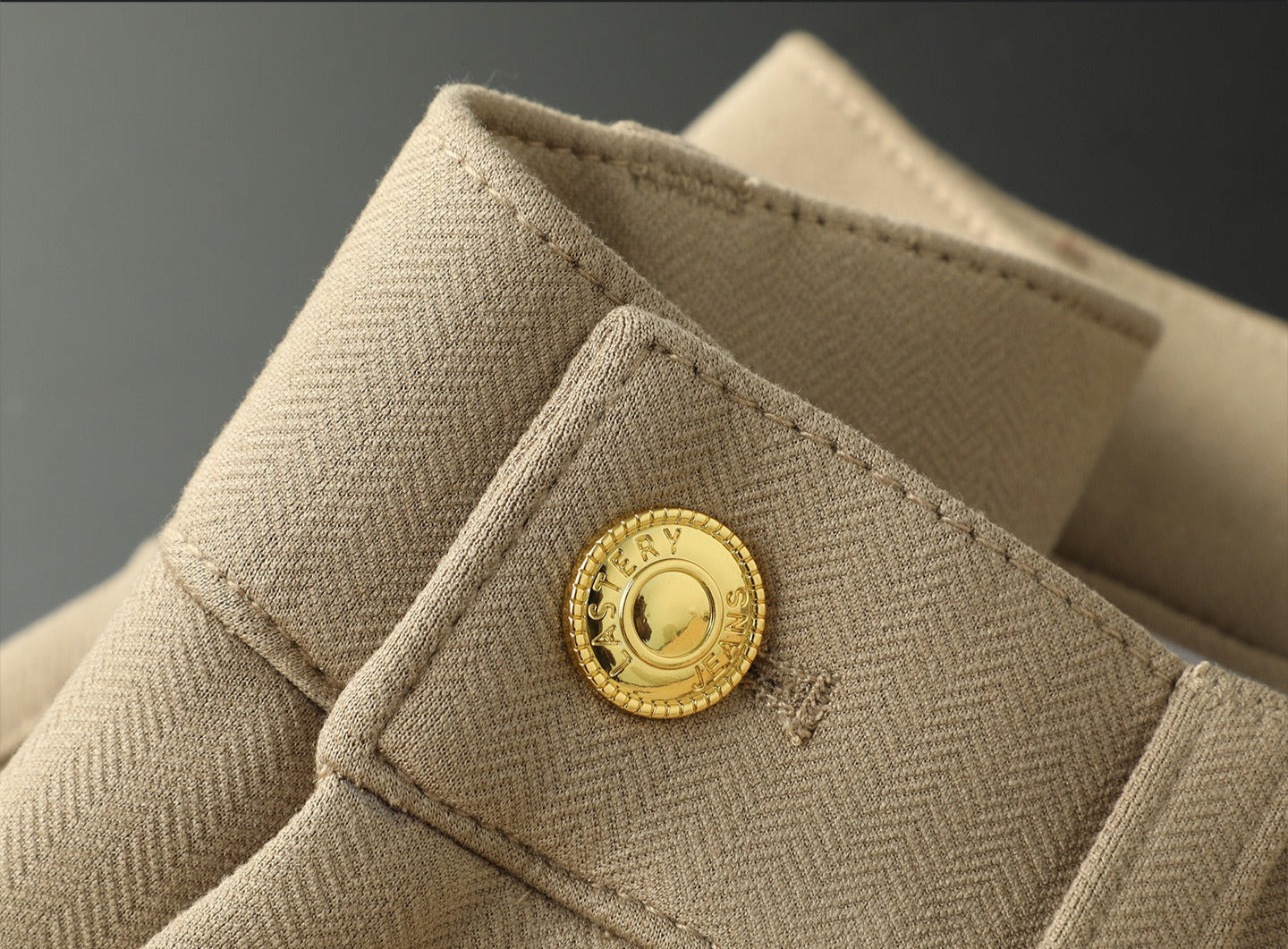 Halvex | Trouser Herringbone Tailored Tonal Crest Embroidery