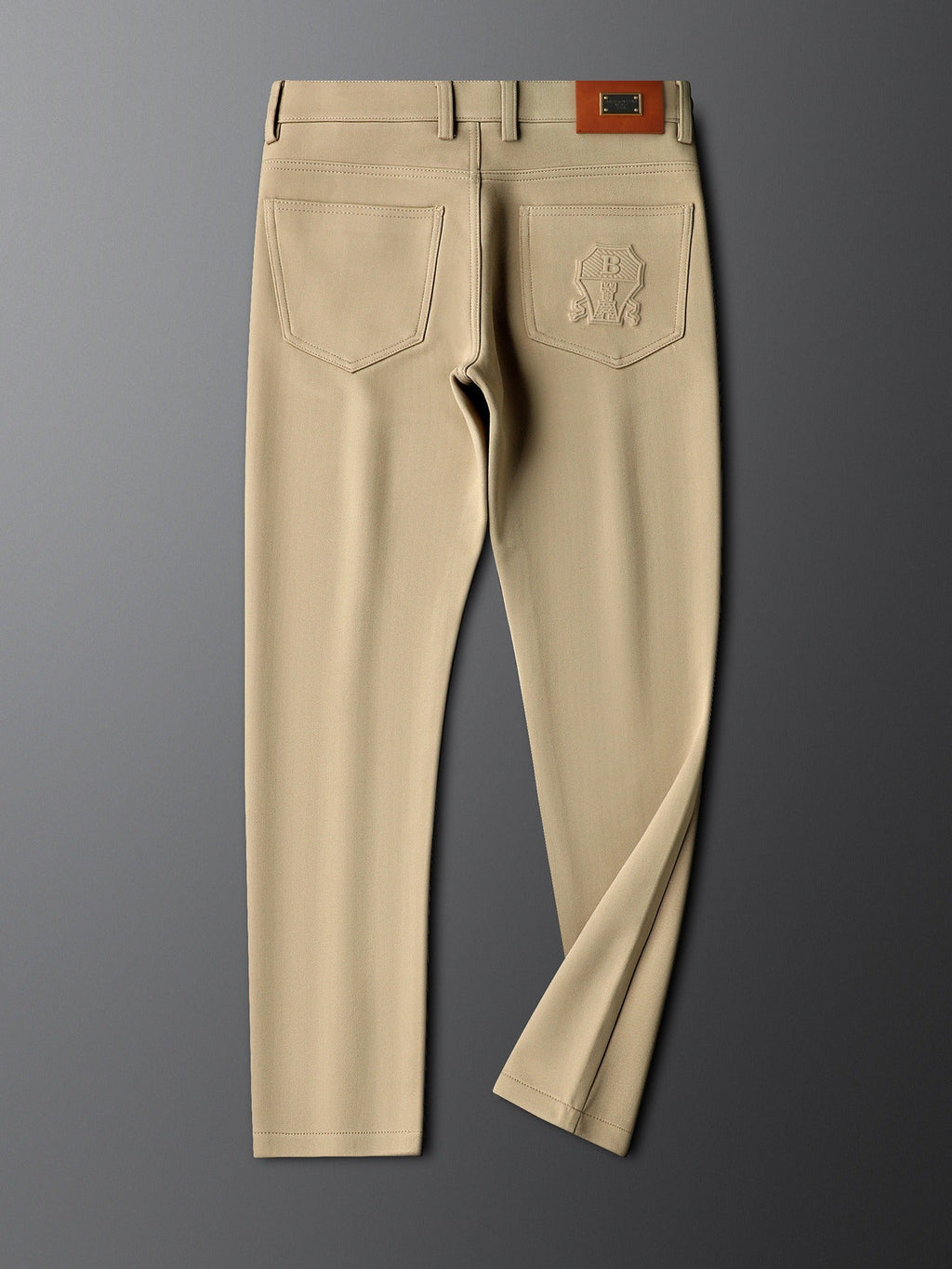 Halvex | Trouser Herringbone Tailored Tonal Crest Embroidery