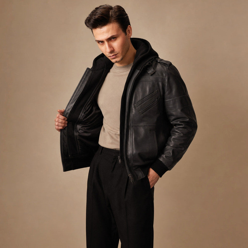 Irvin | Bomber Jacket Removable Hood Black