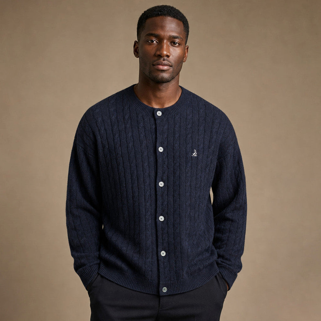 Irwin | Cable Knit Cardigan Button Front – Product Photo