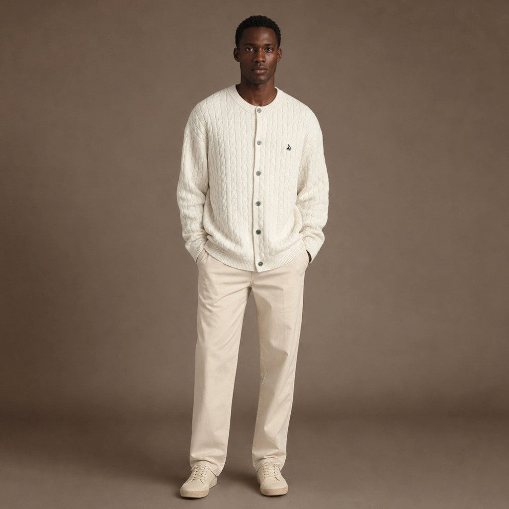 Irwin | Cable Knit Cardigan Button Front – Product Photo