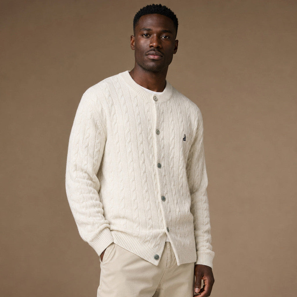 Irwin | Cable Knit Cardigan Button Front – Product Photo