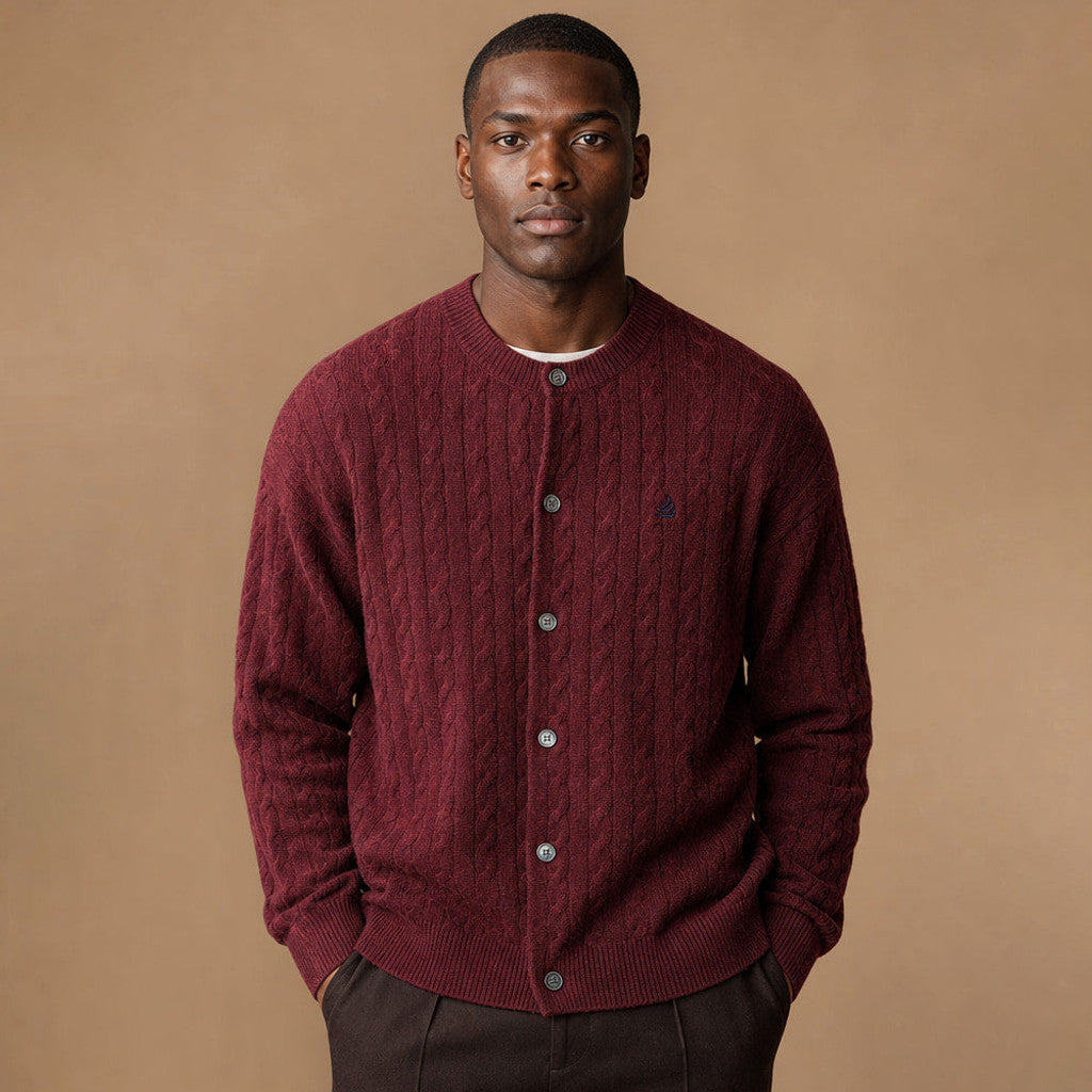 Irwin | Cable Knit Cardigan Button Front – Product Photo