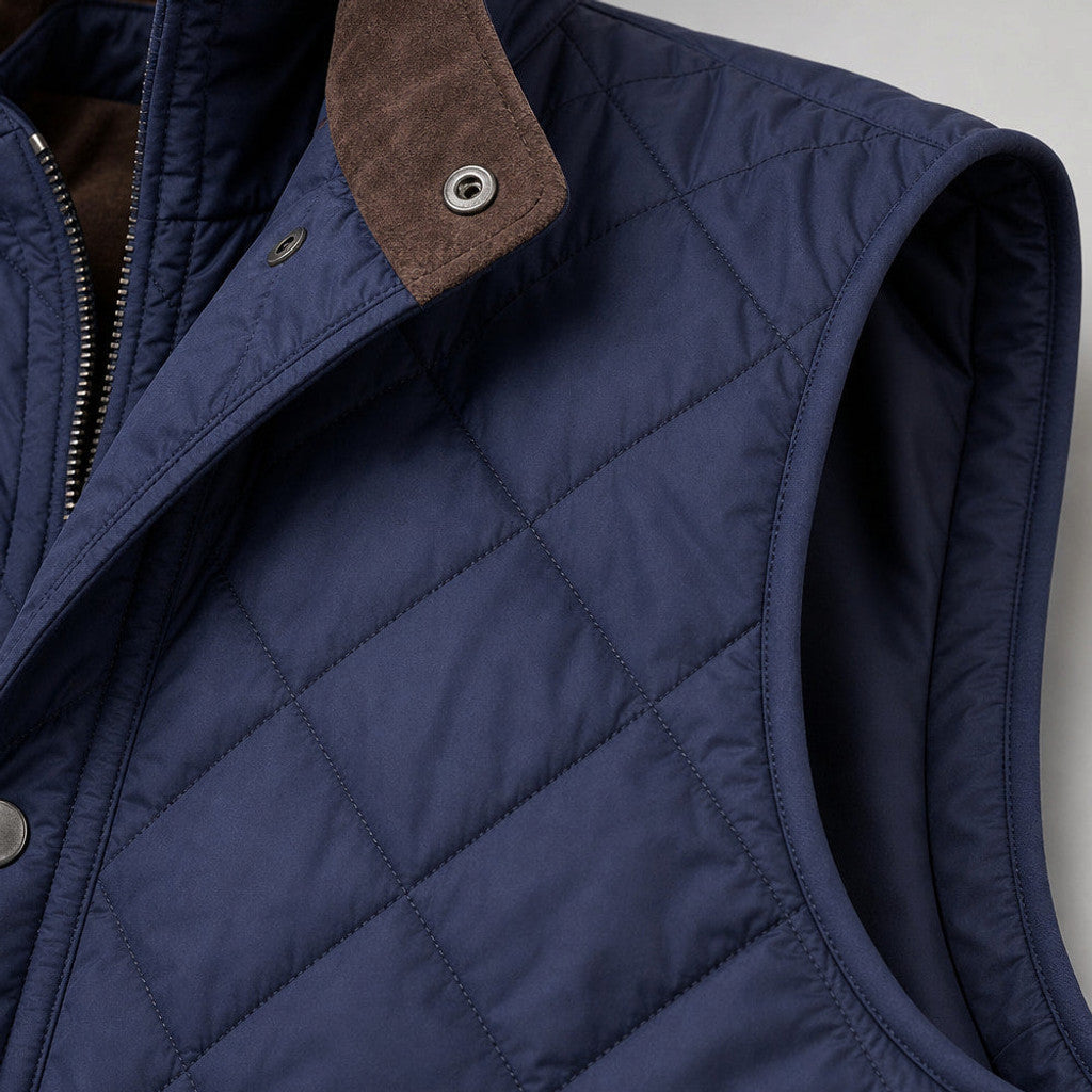 Jasper | Quilted Vest Polo Collar Multi-Pocket