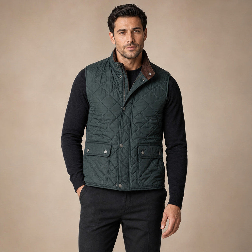Jasper | Quilted Vest Polo Collar Multi-Pocket