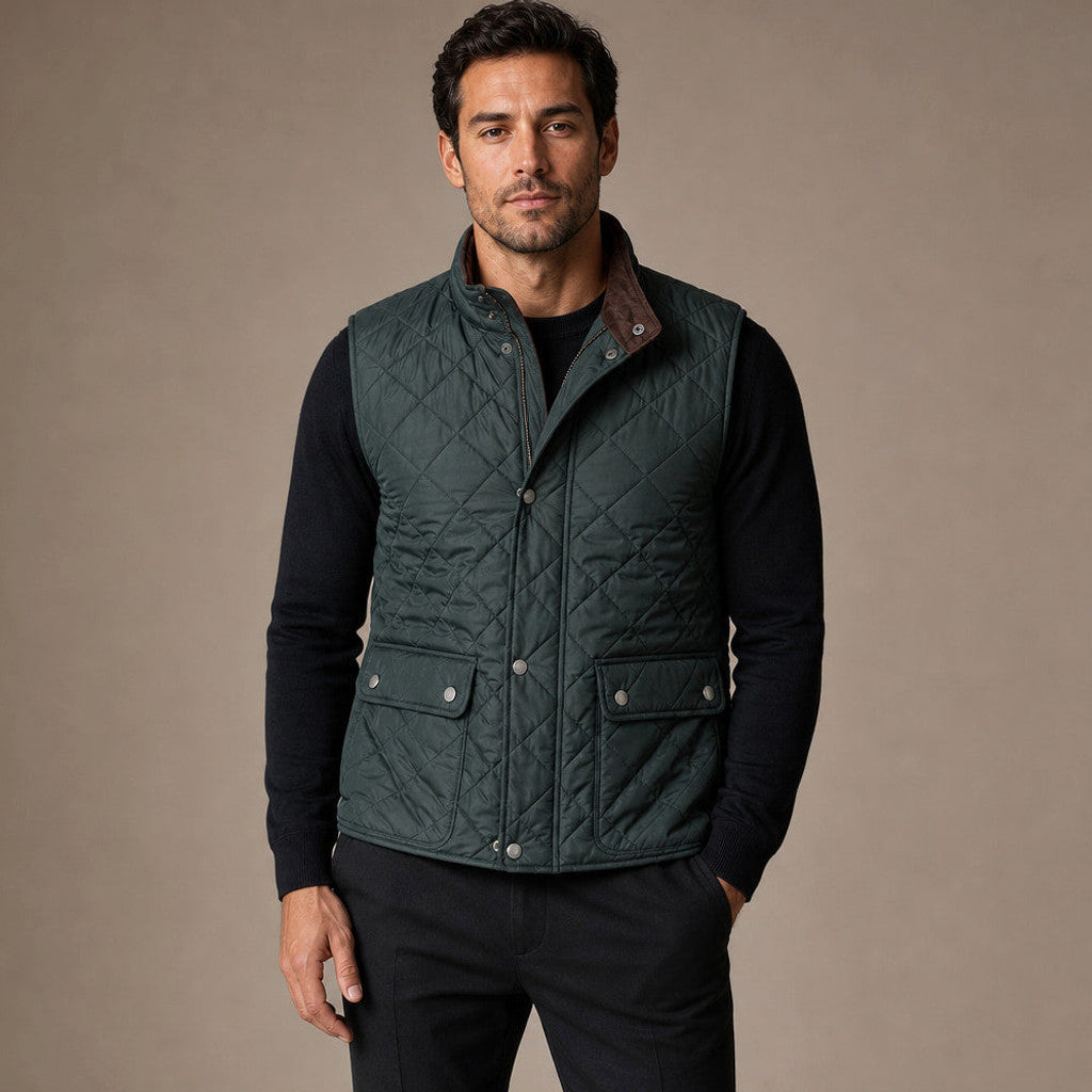 Jasper | Quilted Vest Polo Collar Multi-Pocket