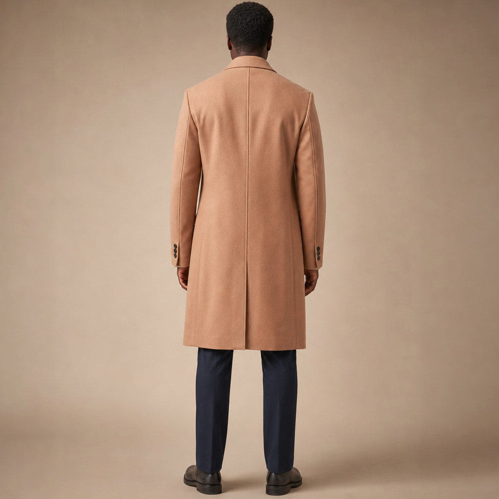 Jerome | Double Breasted Overcoat Wool Tan