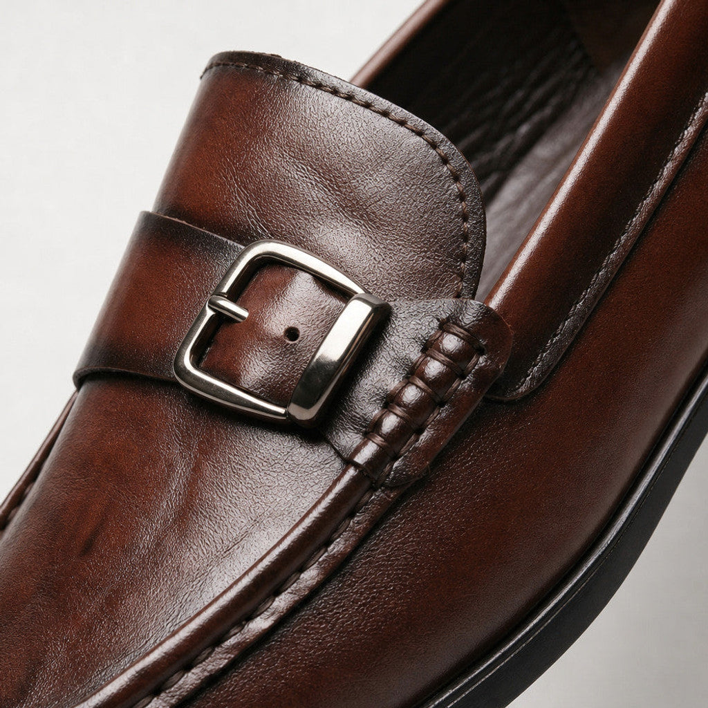 Kendall | Loafer Shoes Bit Buckle Burnished Leather