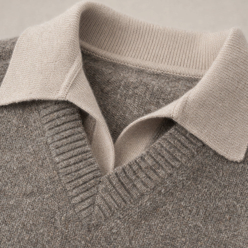 Kirkley | Layered V-Neck Jumper Mock Collar – Product Photo