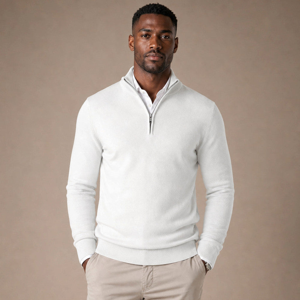 Lancelot | Quarter Zip Jumper Mock Neck Slim Fit