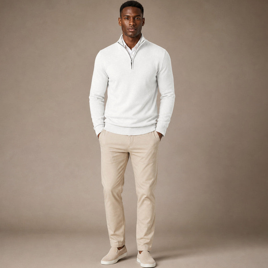 Lancelot | Quarter Zip Jumper Mock Neck Slim Fit