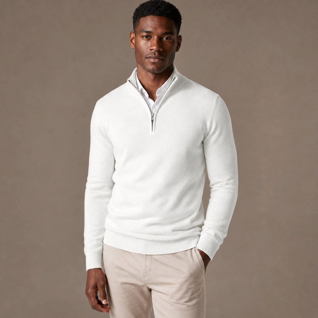 Lancelot | Quarter Zip Jumper Mock Neck Slim Fit