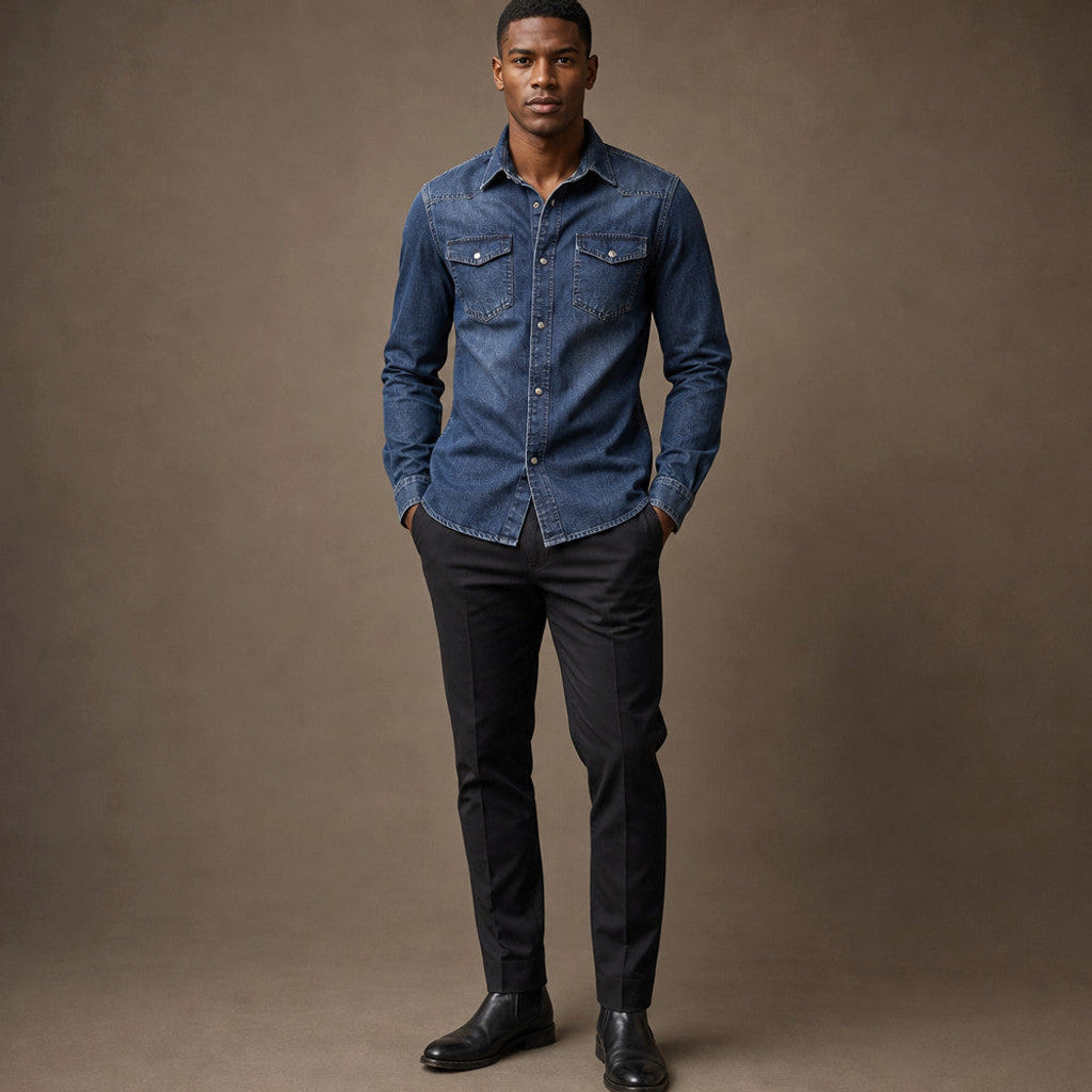 Latimer | Denim Shirt Loose Fit Long Sleeve