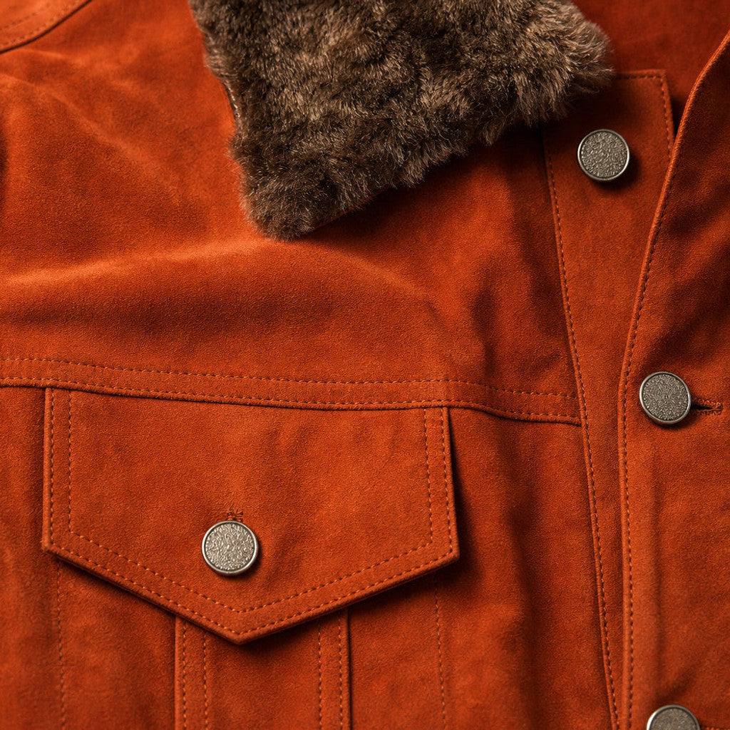 Lawton | Trucker Jacket Suede Shearling Collar