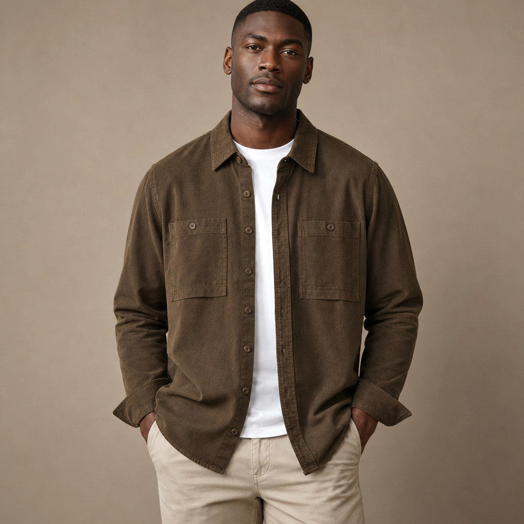 Leonard | Overshirt Washed Cotton Double Chest Pocket