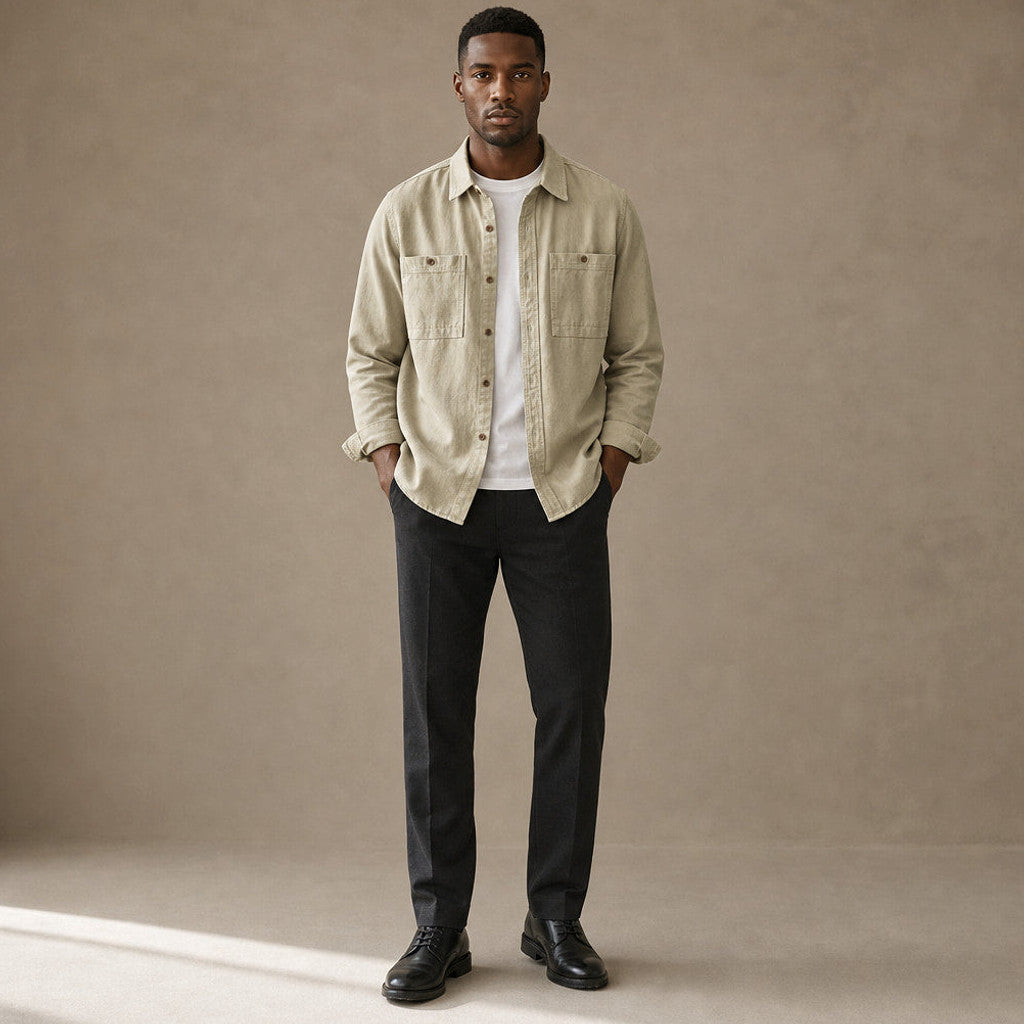 Leonard | Overshirt Washed Cotton Double Chest Pocket