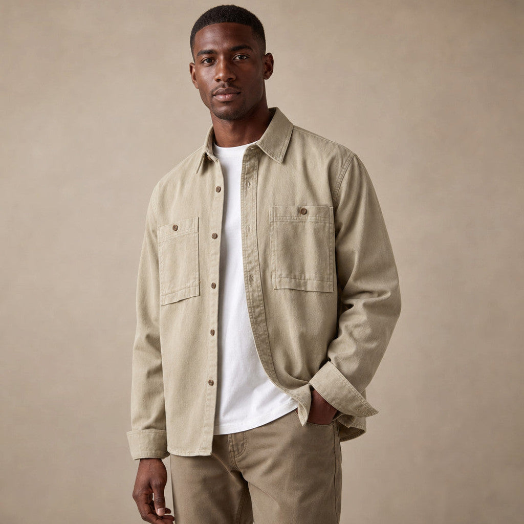 Leonard | Overshirt Washed Cotton Double Chest Pocket