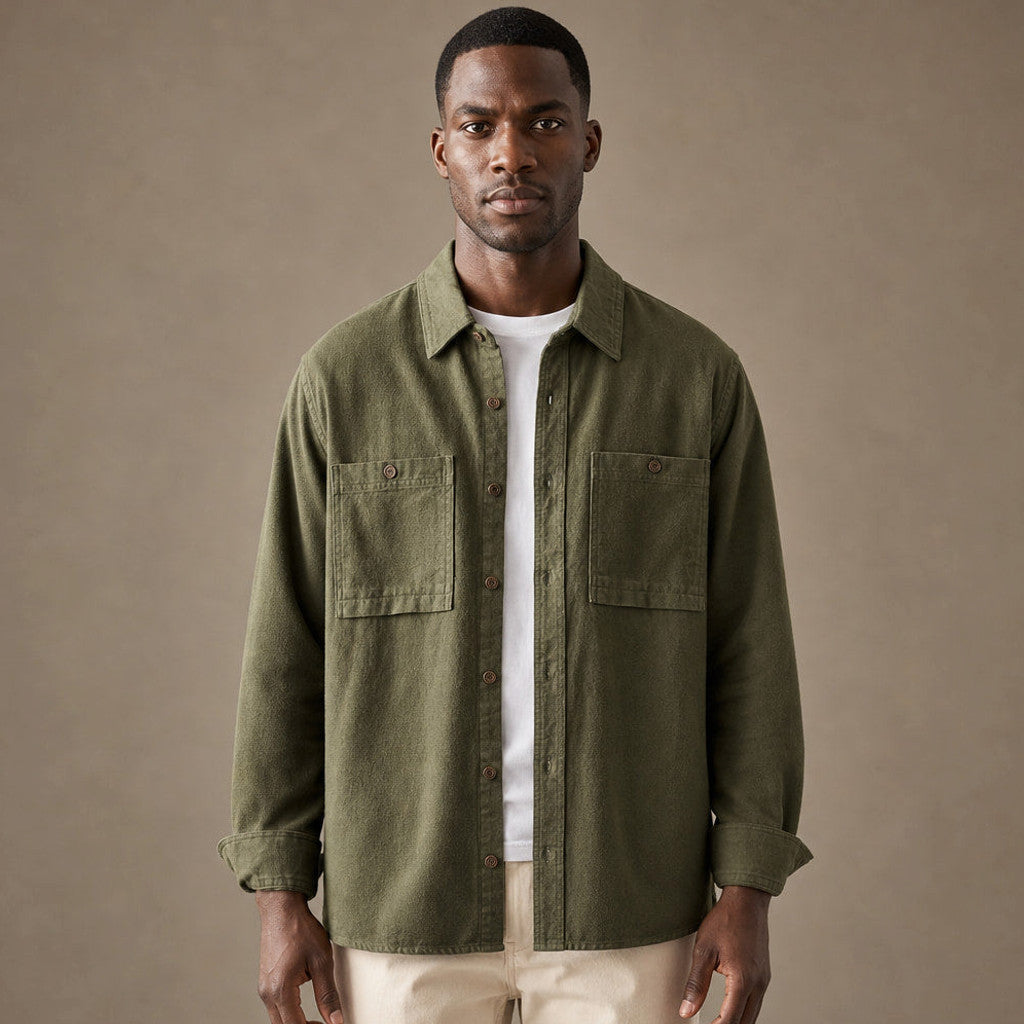 Leonard | Overshirt Washed Cotton Double Chest Pocket