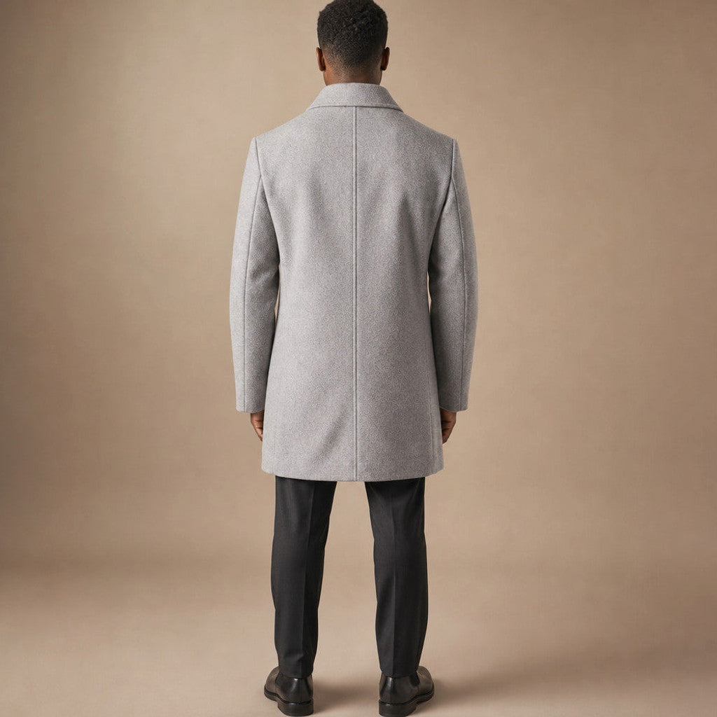 Lionel | Car Coat Leather-Trimmed Pockets Gray