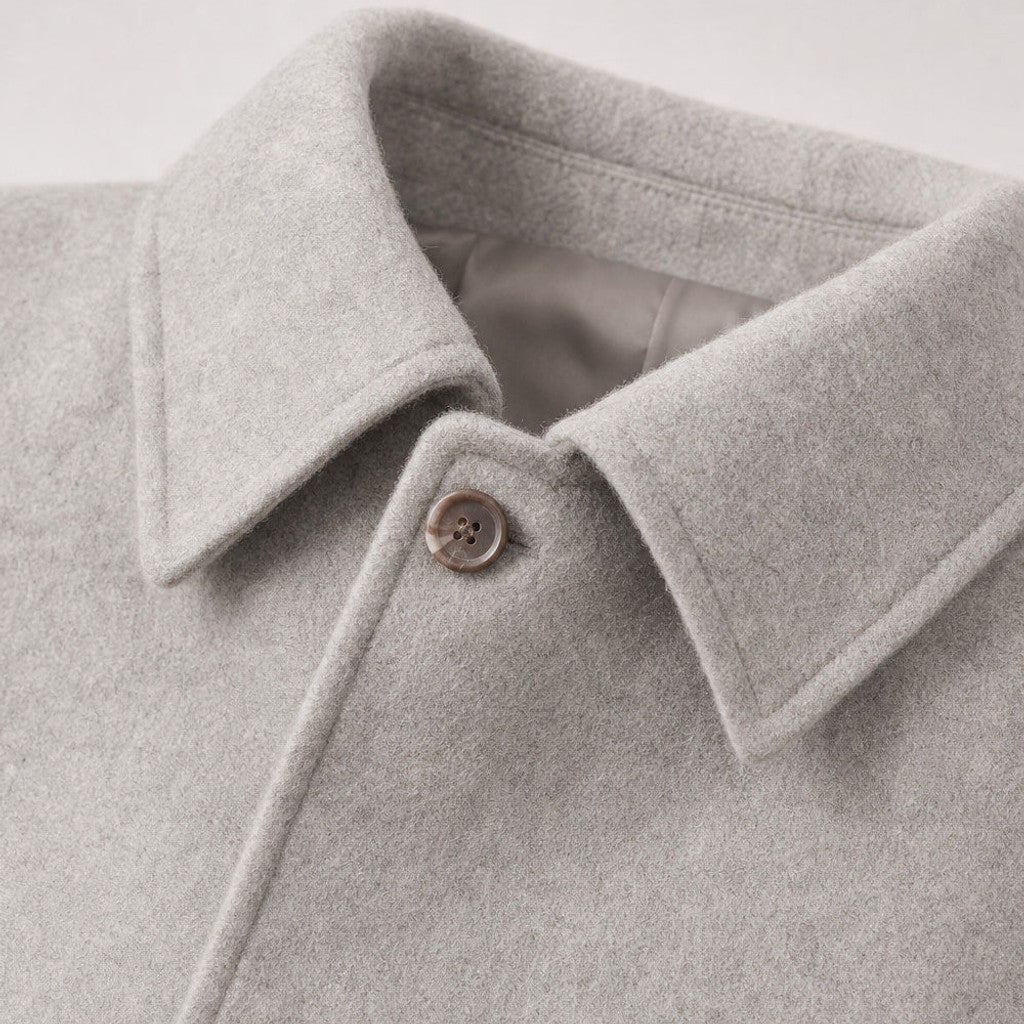 Lionel | Car Coat Leather-Trimmed Pockets Gray