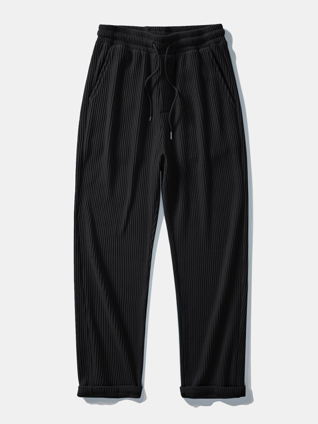 Vestren | Matching Set Striped Knit Polo Waffle Drawstring Pant