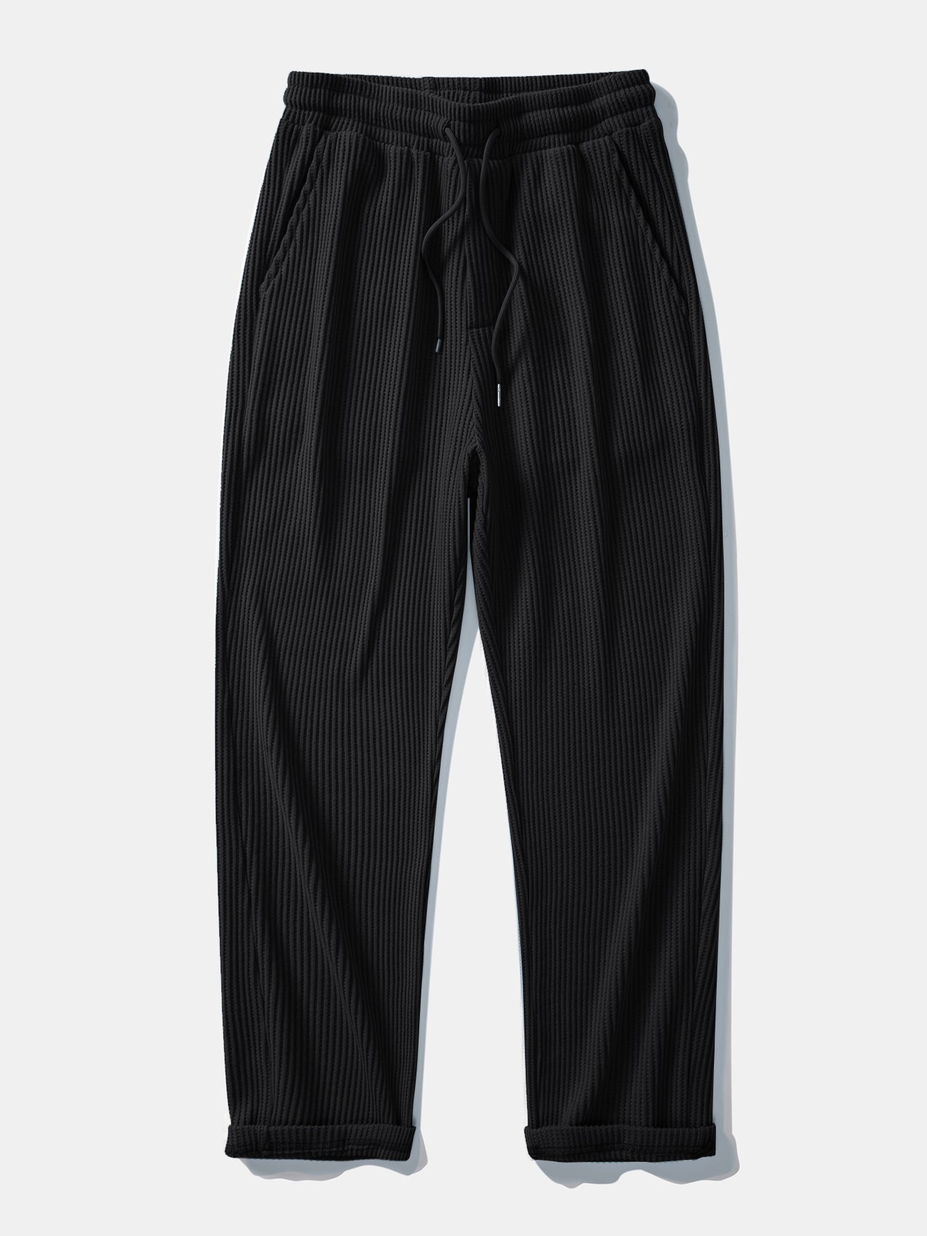 Vestren | Matching Set Striped Knit Polo Waffle Drawstring Pant