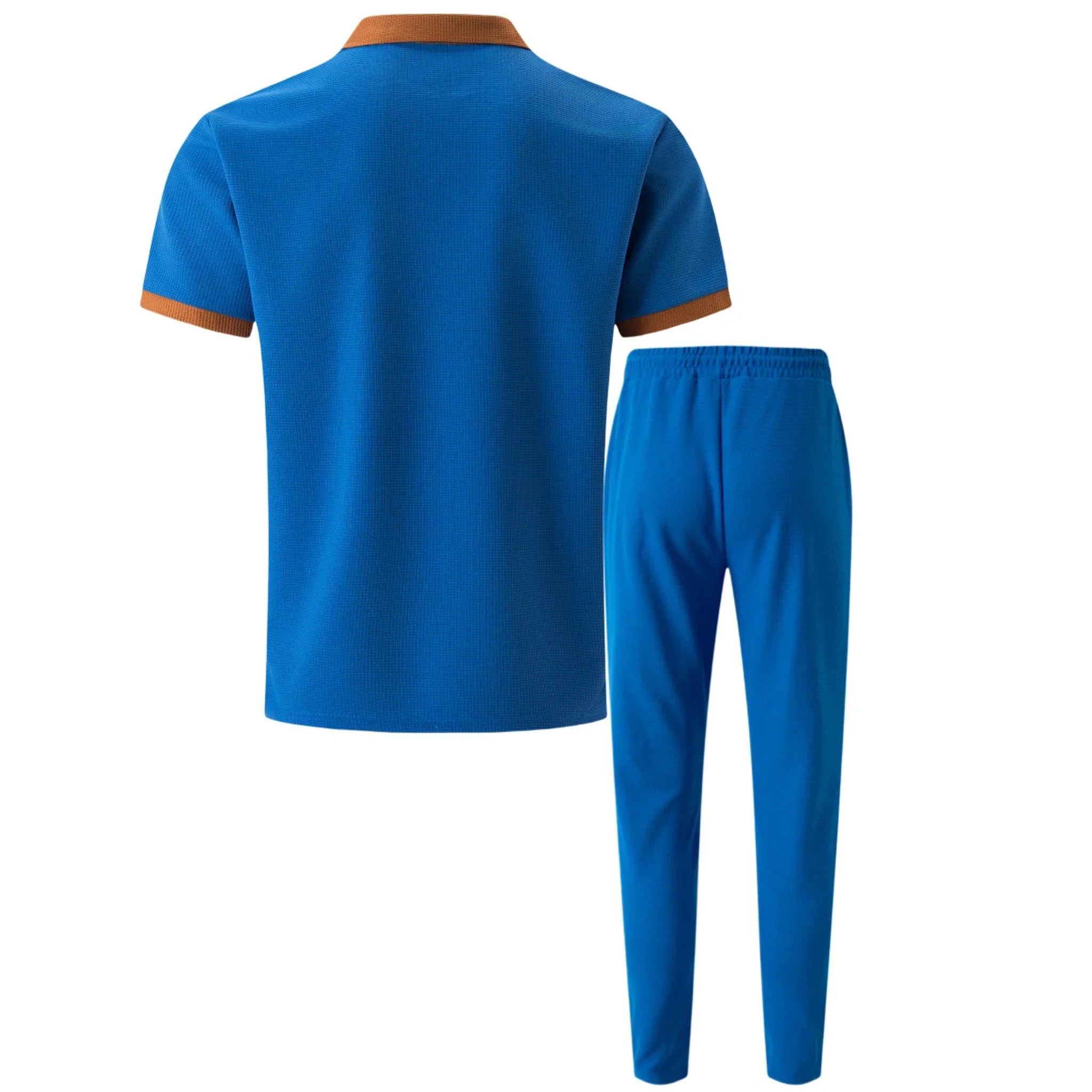 Falcren | Matching Set Waffle Knit Polo Straight-Leg Trousers