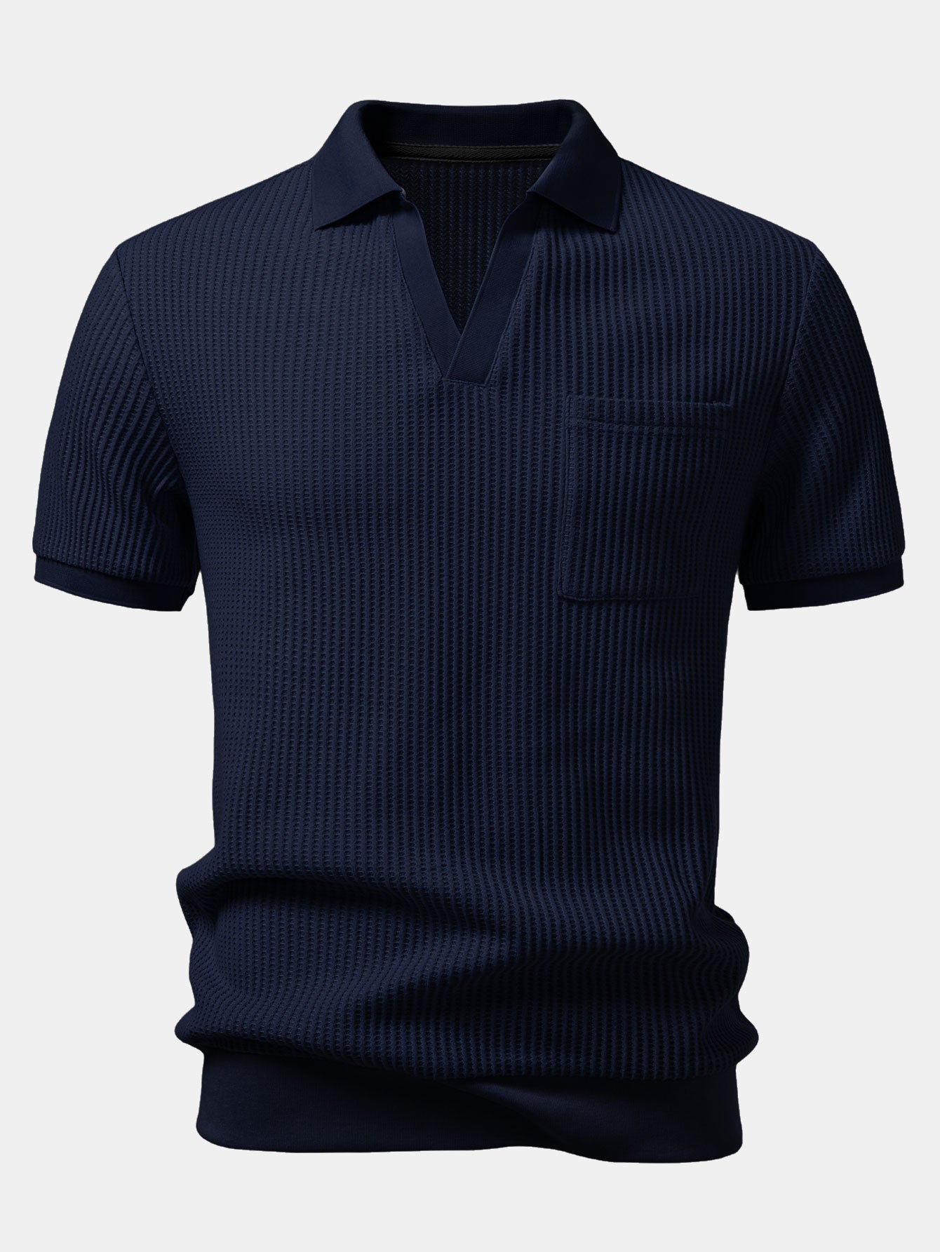 Celvorn | Matching Set Waffle Polo Slim Tapered Trousers