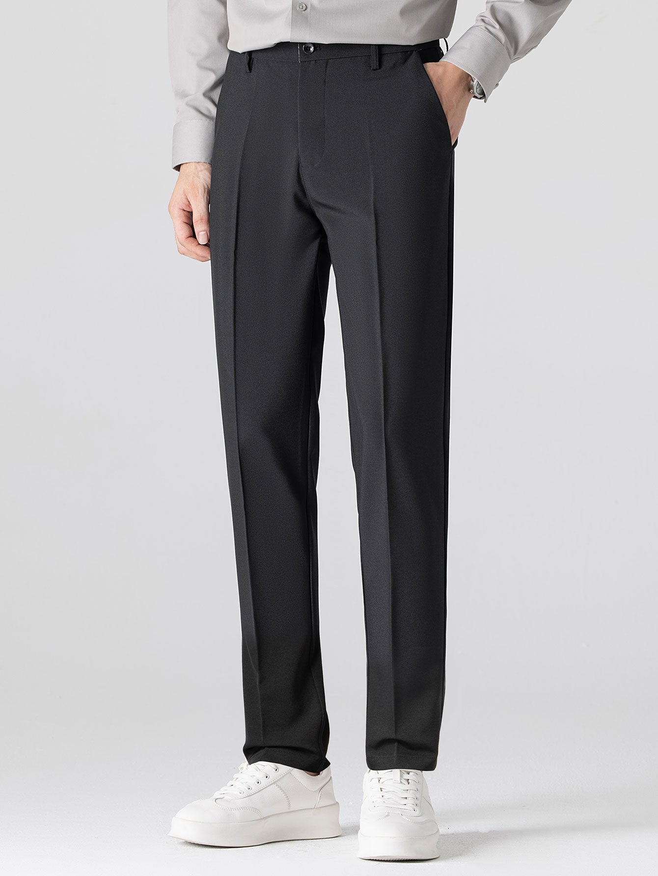 Celvorn | Matching Set Waffle Polo Slim Tapered Trousers