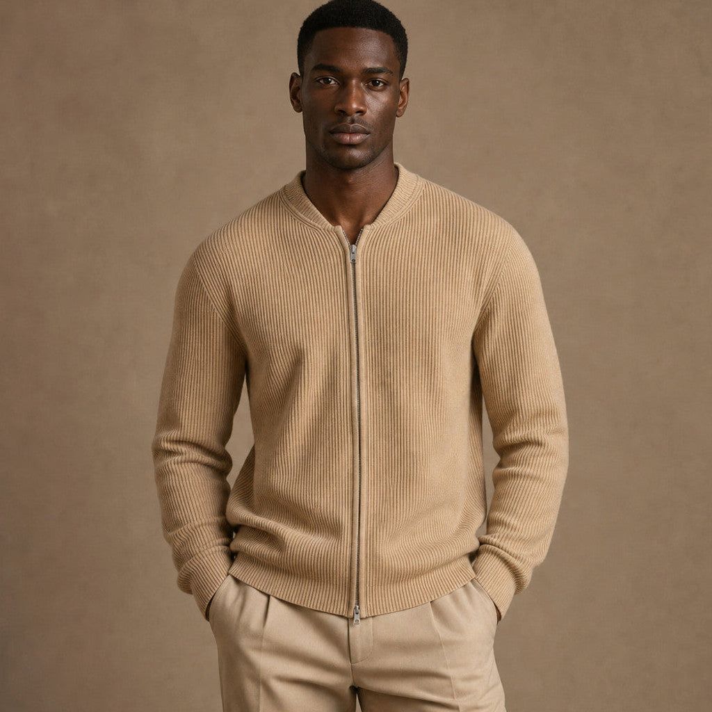 Marston | Ribbed Full-Zip Jacket Relaxed Fit – Product Photo