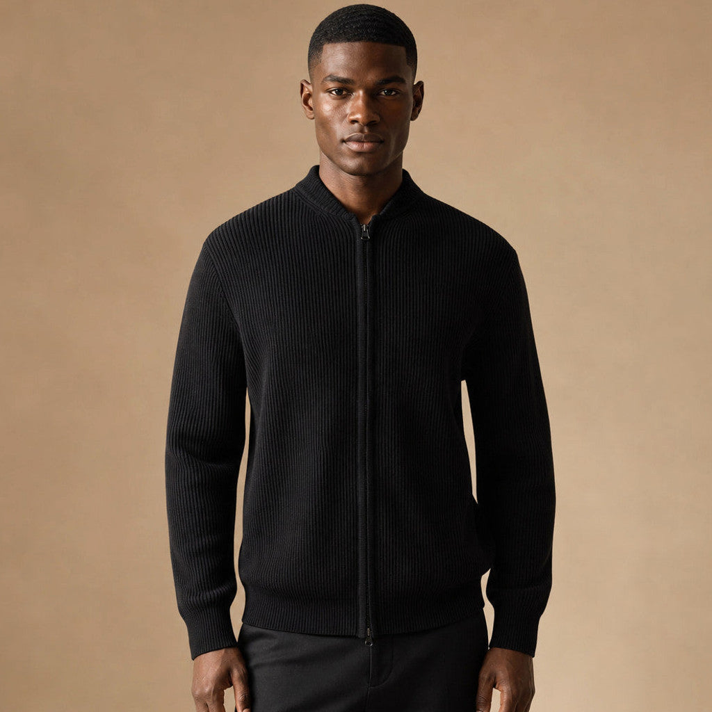 Marston | Ribbed Full-Zip Jacket Relaxed Fit – Product Photo