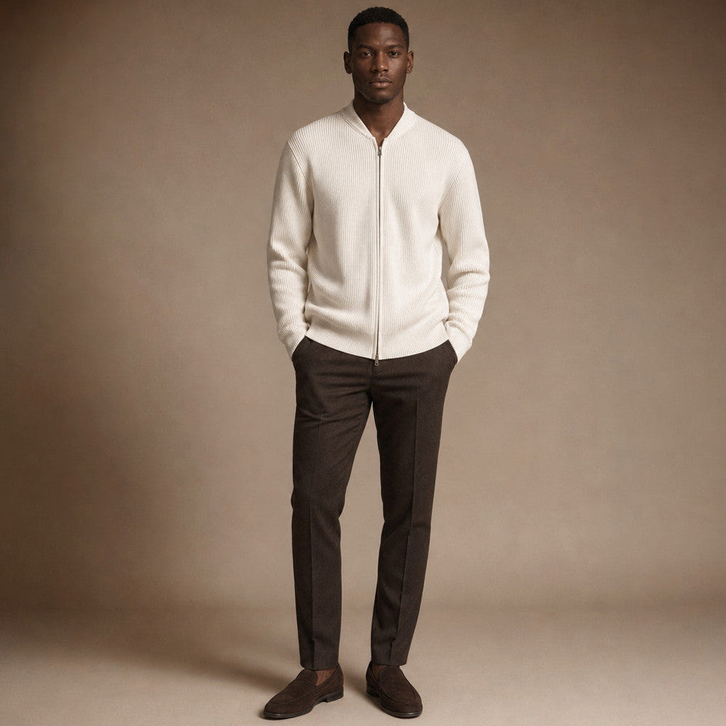 Marston | Ribbed Full-Zip Jacket Relaxed Fit – Product Photo