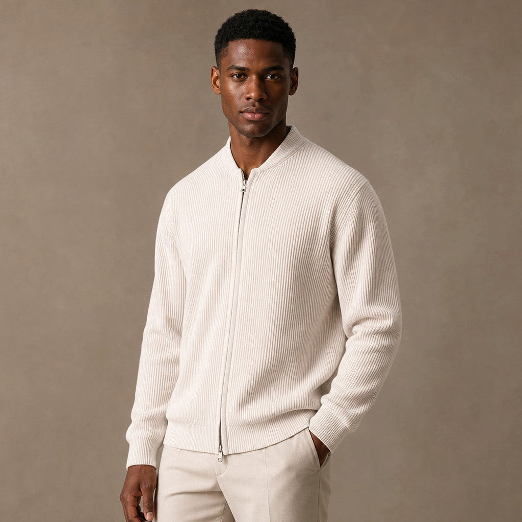Marston | Ribbed Full-Zip Jacket Relaxed Fit – Product Photo