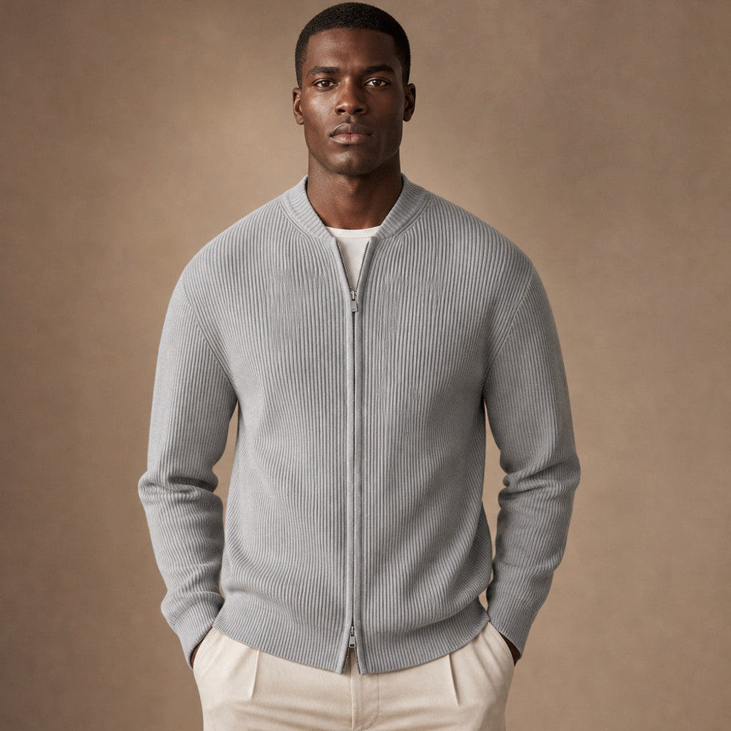 Marston | Ribbed Full-Zip Jacket Relaxed Fit – Product Photo